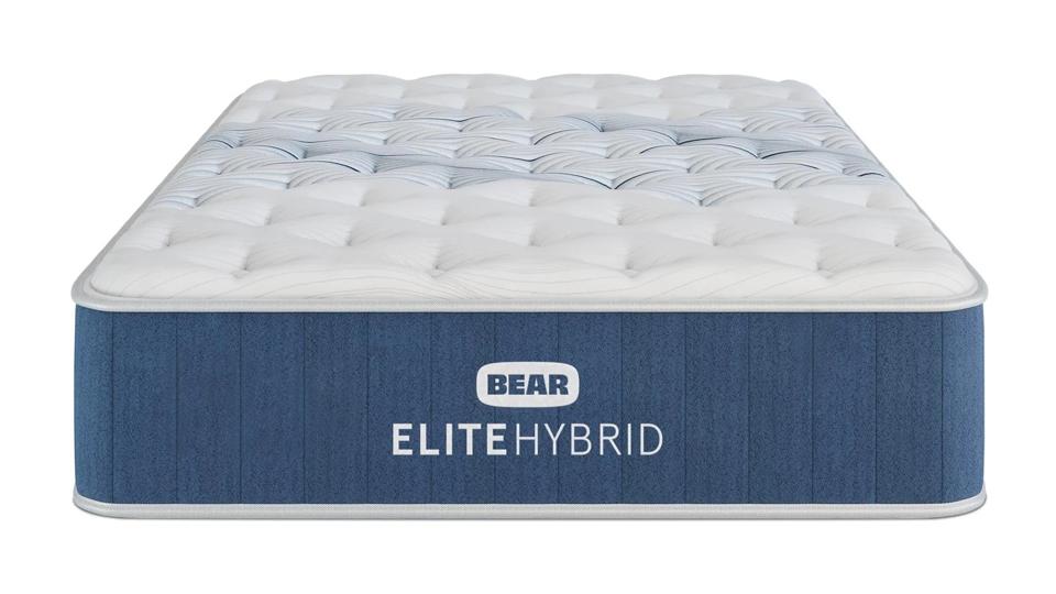 Product shot of a Bear Elite Hybrid Mattress on a white background.