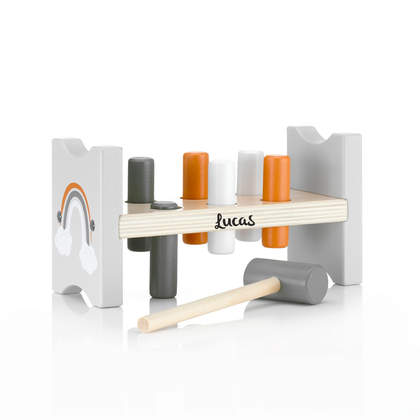Spielzeug Hammer Bank aus Holz mit Namen personalisiert
